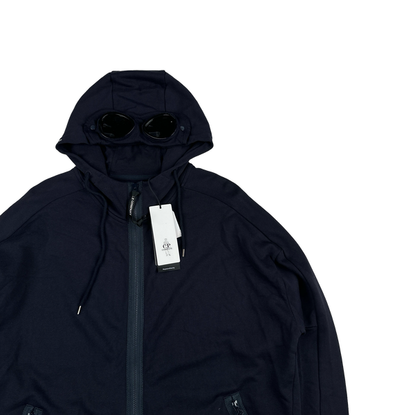 CP Company Navy Goggle Cotton Zip Up Hoodie - XXL