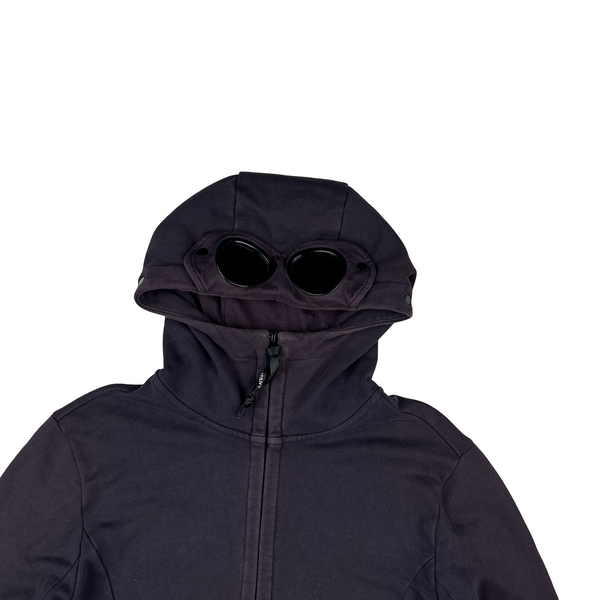 CP Company Navy Goggle Cotton Zip Up Hoodie - Large