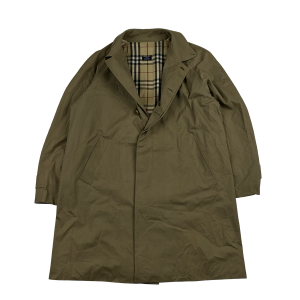 Burberry Nova Check Lined Tan Trench Coat - XL