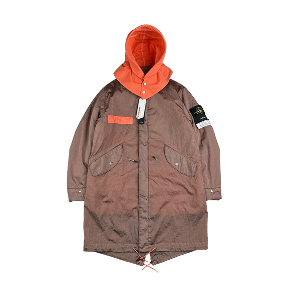 Stone Island 2022 Pink/Orange Nylon Metal Watro Primaloft Parka - Small