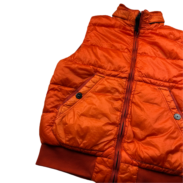 STONE  GARMENT DYED DOWN VEST 赤 STONE ISLAND(ストーンアイランド) / ダウンベスト/L/ナイロン/RED
