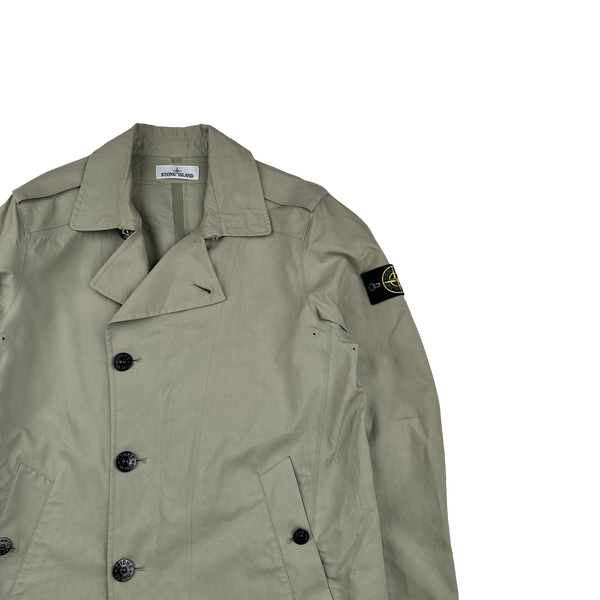 Stone Island 2015 Tan 3L Performance Cotton Trench Coat - Large