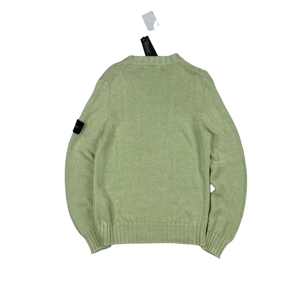 Stone Island 2014 Green Silk Blend Fine Knitted Crewneck - Small