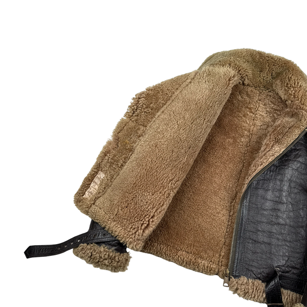 Irvin Shearling Lined Flying Pilot Thick Leather Vintage Jacket - Small