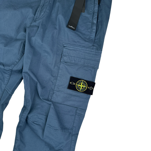 Stone Island RE- T Steal Blue Cargo Trousers - Medium