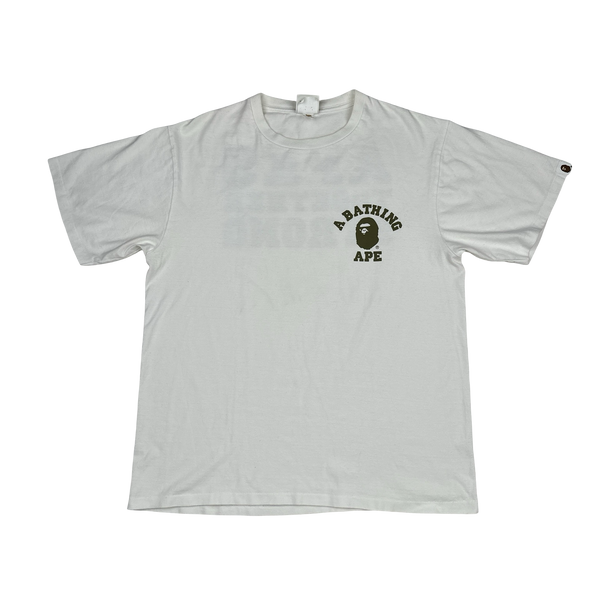 BAPE Stronger Spellout White T Shirt - XL