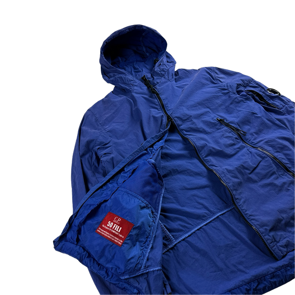 CP Company 50 Fili Blue Hooded Jacket - Large