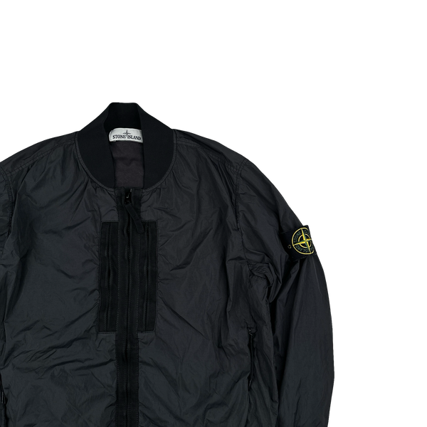 Stone Island 2017 Black Garment Dyed Crinkle Reps Jacket - Small