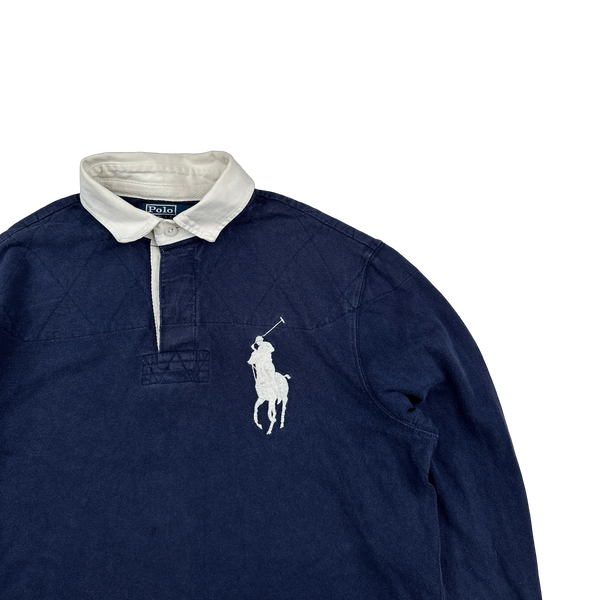 Ralph Lauren Navy Long Sleeve Polo Shirt - Small