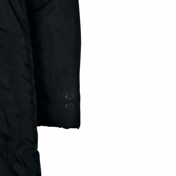 Prada Black Nylon Padded Hooded Long Jacket - Large