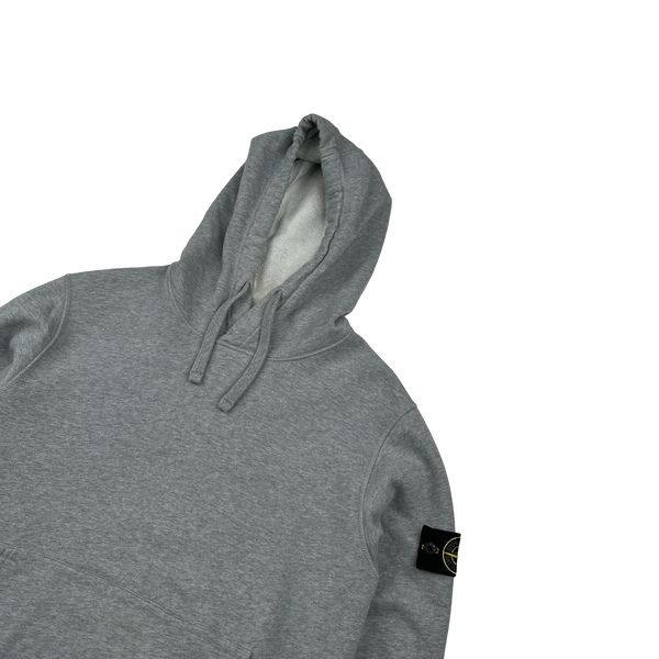 Stone Island 2021 Light Grey Pullover Cotton Hoodie - Medium