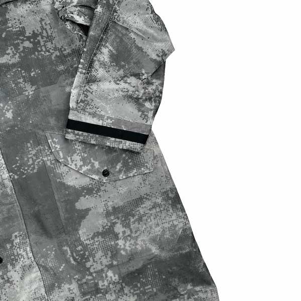 Stone Island 2024 Dissolving Grid Camo Mesh Reflective Nylon Jacket - Medium - Large