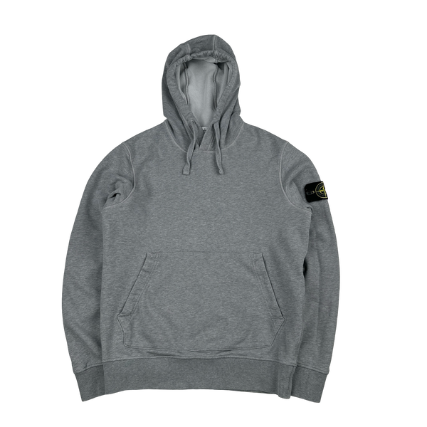 Stone Island 2022 Grey Cotton Pullover Hoodie - Small