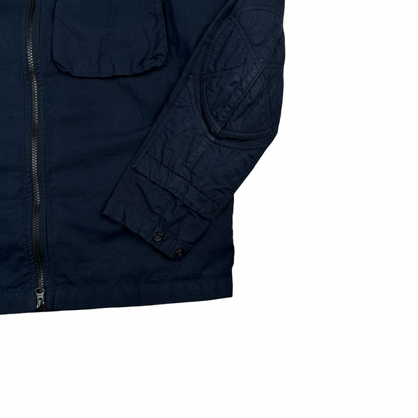 Stone Island 2019 Navy Cotton Zipped Shirt - Medium