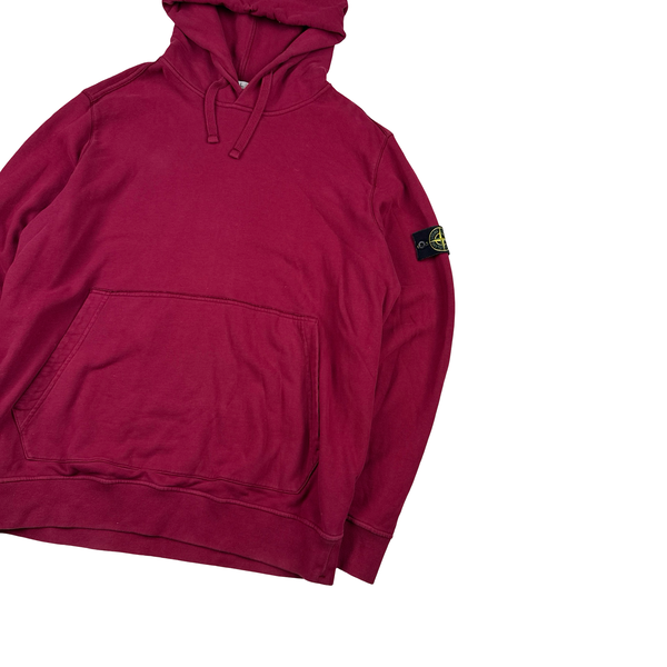 Stone Island 2018 Burgundy Cotton Pullover Hoodie - 3XL