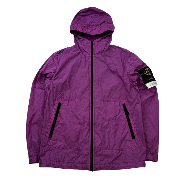 Stone Island 2023 Purple Garment Dyed Crinkle Reps Jacket Large