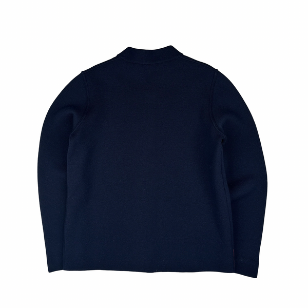 Prada Navy Wool Zipped Tab Knit Jumper - 3XL