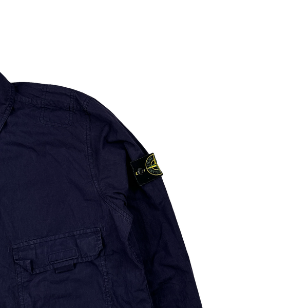 Stone Island 2018 Purple Cotton Zipped Overshirt - Medium