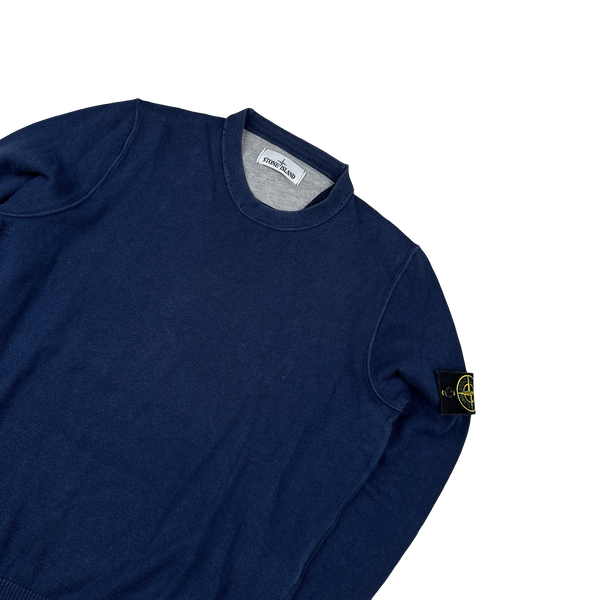 Stone Island Navy Cotton Lightweight Knit - Medium