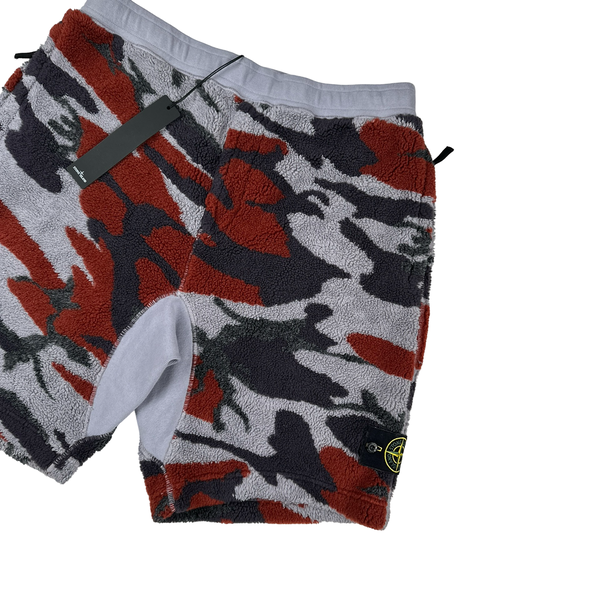 Stone Island 2022 Thick Teddy Pile Camo Shorts - Large
