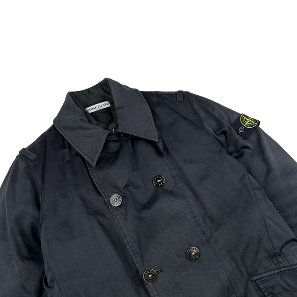Stone Island 2010 Navy Raso Gommato Down Lined Jacket - Small