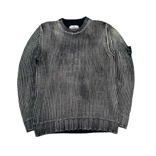 Stone Island 2018 Black Frost Wool Knit Jumper - XXL