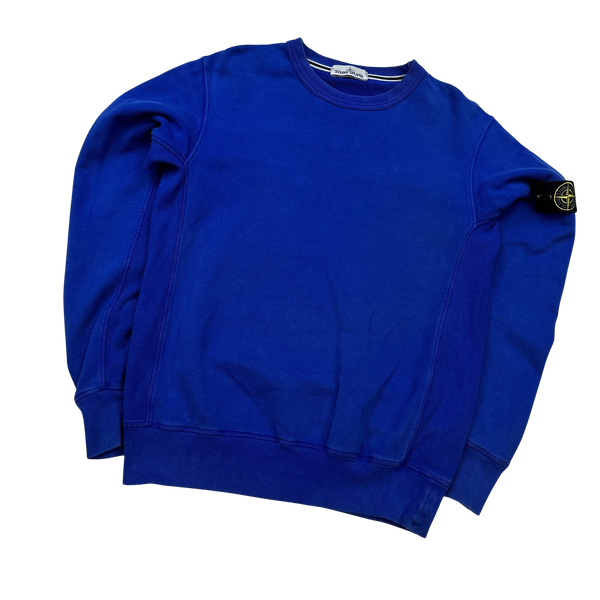 Stone Island 2014 Blue Cotton Crewneck Sweatshirt - Large