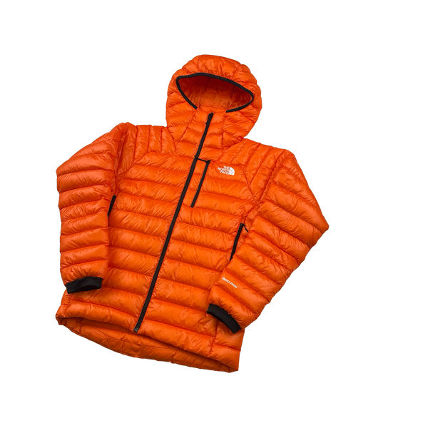North Face Orange Breithorn Summit Series 800 Down Hooded Puffer