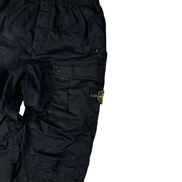 Stone Island 2024 Black Loose Fit Cargo Trousers - 28"