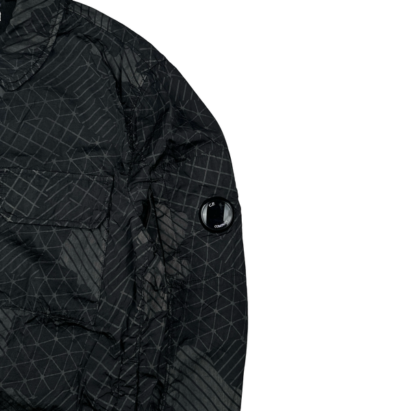 CP Company Black Grey Camo Net Overshirt Jacket - Large