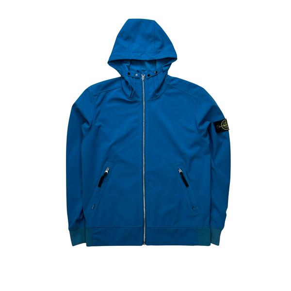 Stone Island 2018 Light Blue Soft Shell Jacket - Large