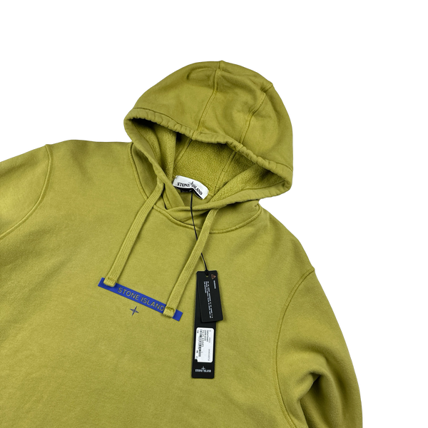 Stone Island 2021 Green Spellout Pullover Hoodie - Large