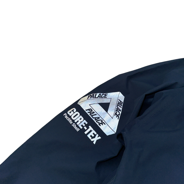 Palace Navy Reflective Spellout Gore-Tex Palicite Shell Jacket - Large