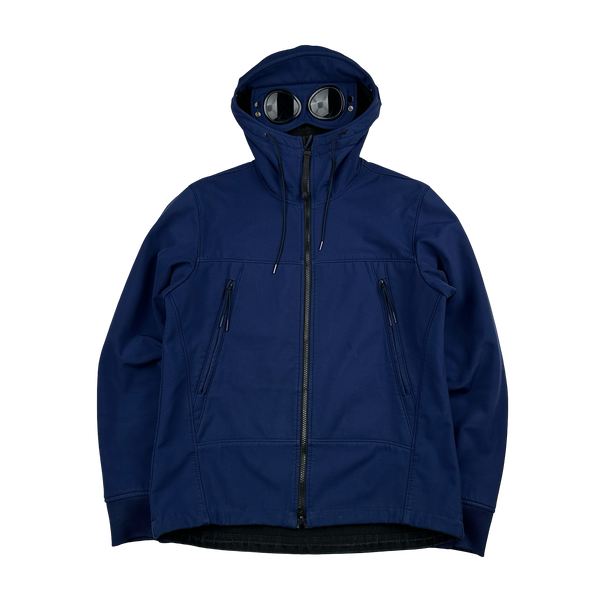 CP Company Deep Blue Soft Shell Goggle Jacket - Large