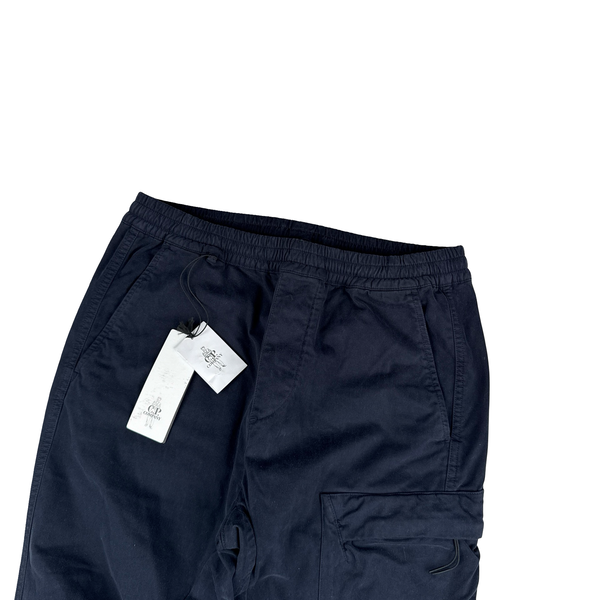 CP Company Navy Stretch Satin Cargo Trousers - 30"