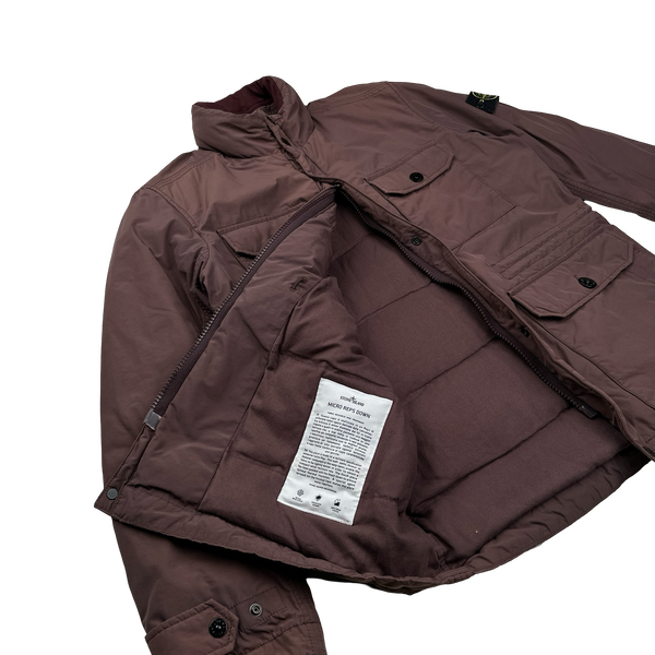 Stone Island 2015 Maroon Micro Reps Down Filled Puffer Field Jacket - Large