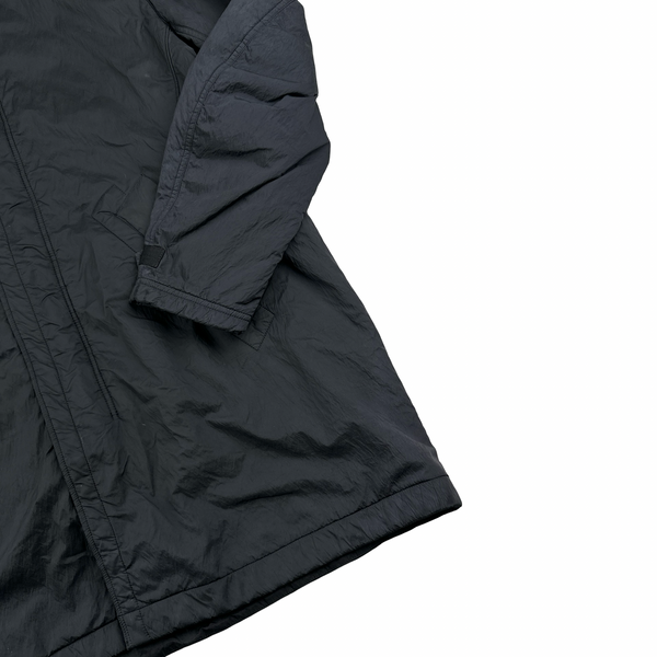 Stone Island 2010 Black Heavyweight Wool Lined Trench Coat - XL