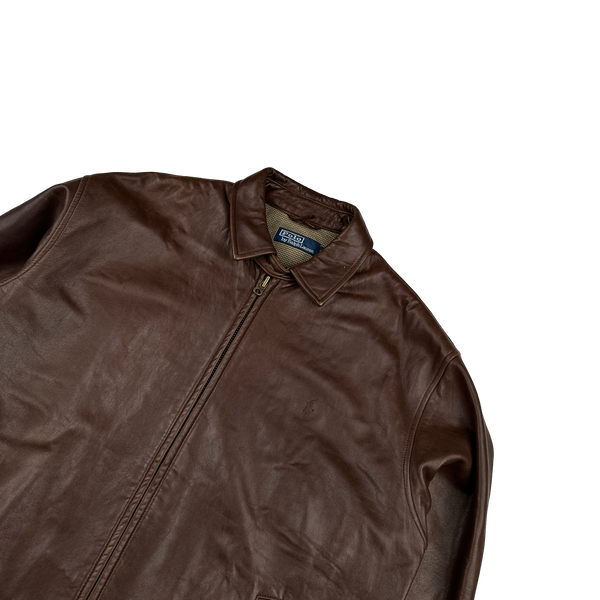 Ralph Lauren Brown Heavyweight Leather Jacket - Medium
