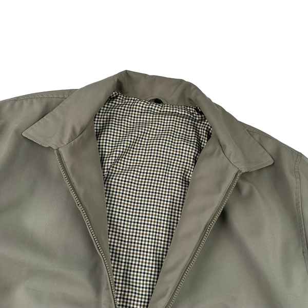 Aquascutum Checked Collar/Lining Cotton Beige Jacket - XL