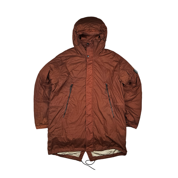 CP Company Burgundy Down Filled Nyfoil Fishtail Parka - XL