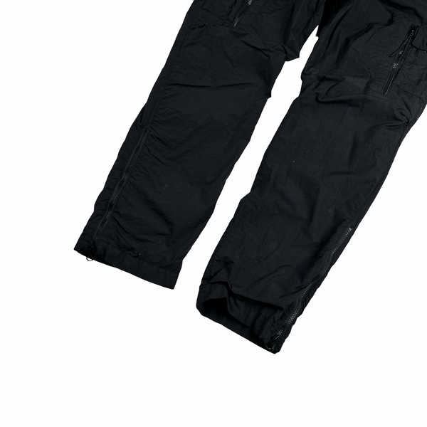CP Company Metropolis Black Nylon Spellout Cargo Trousers - Medium