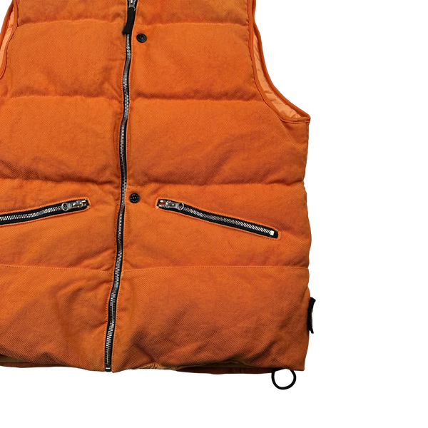 Stone Island 2015 Orange Down Filled Shadow Project Body Warmer - Large