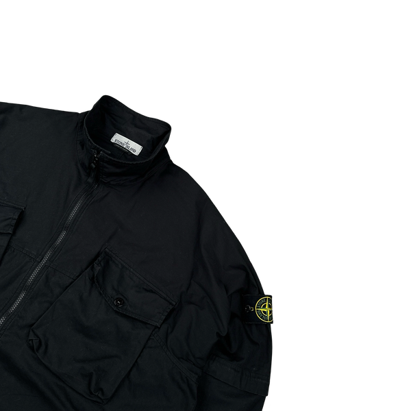Stone Island 2019 Black Cotton High Neck Overshirt - 3XL