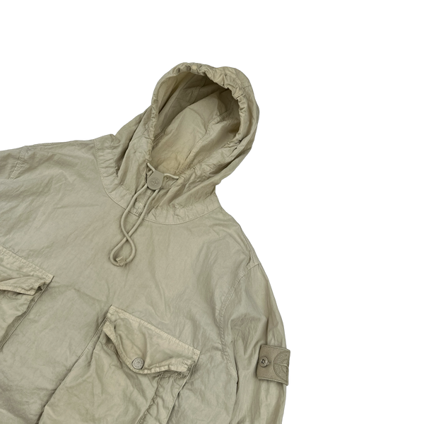 Stone Island 2019 Beige Ghost Piece Cotton Resin Smock - Small