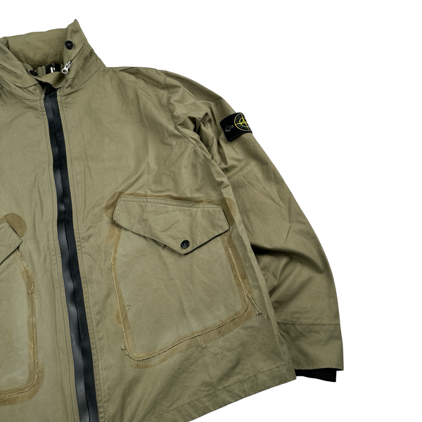Stone Island 2002 Tan Cotton Zipped Jacket - Large