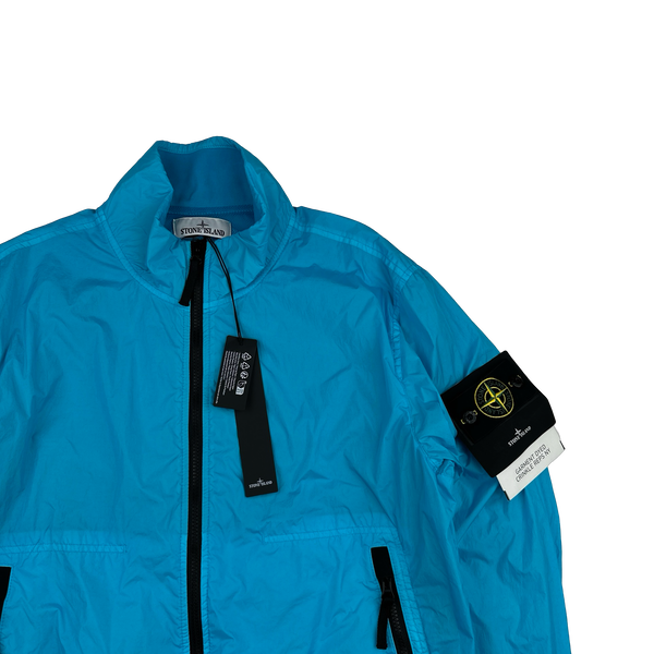 Stone Island 2023 Aqua Garment Dyed Crinkle Reps Jacket - Large
