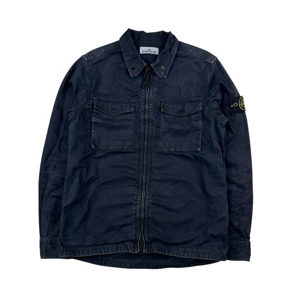 Stone Island 2015 Navy Thick Cotton Overshirt - Medium