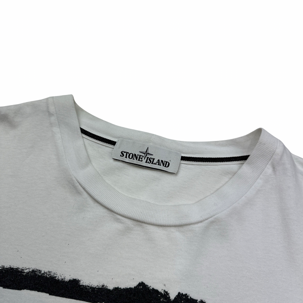 Stone Island 2021 White Spellout Cotton T Shirt -