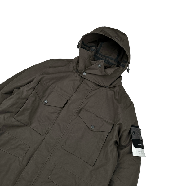 Stone Island 2022 O-Ventile Grey Ghost Piece Down Dutch Rope Puffer Jacket - Large