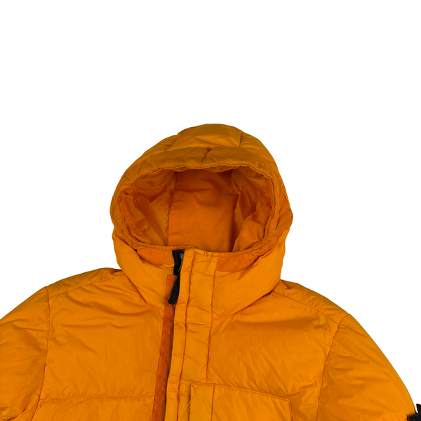 Stone Island 2017 Orange Crinkle Reps Puffer Jacket - Small